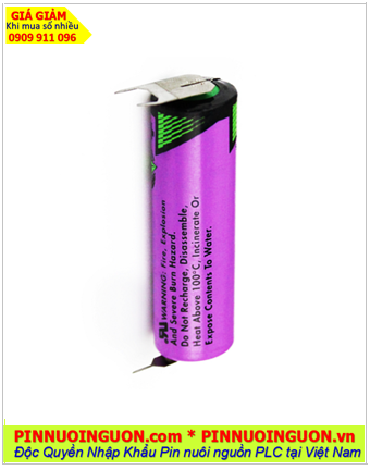 Tadiran TL-5104 (chân thép 3 chấu hàn), Pin nuôi nguồn PLC Tadiran TL-5104 lithium 3.6v AA 2100mAh
